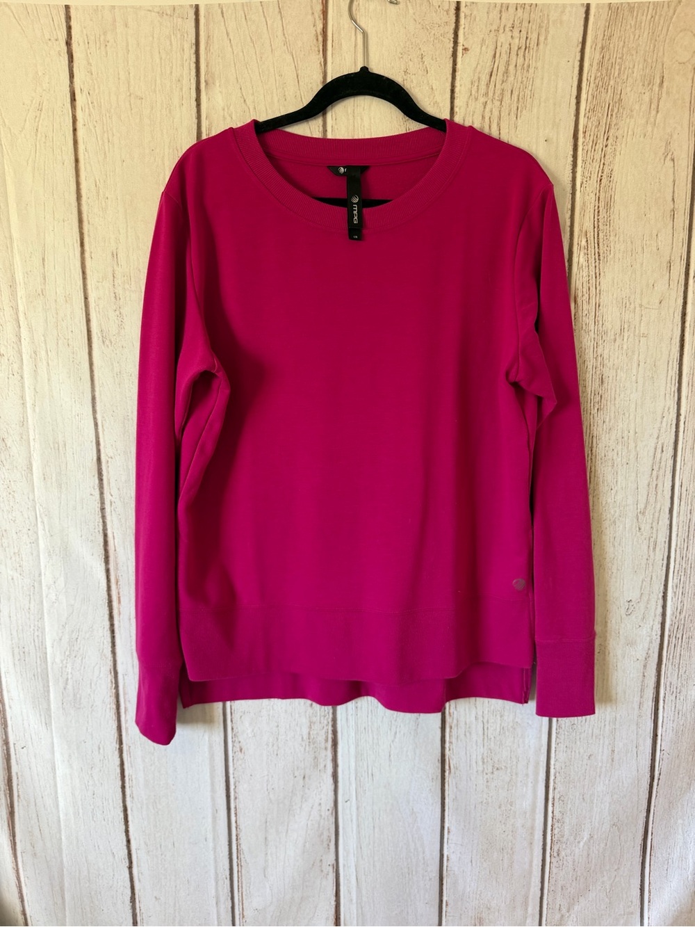 MPG Long Sleeve Pullover Sweatshirt Size L Magenta Pink
Crew Neck